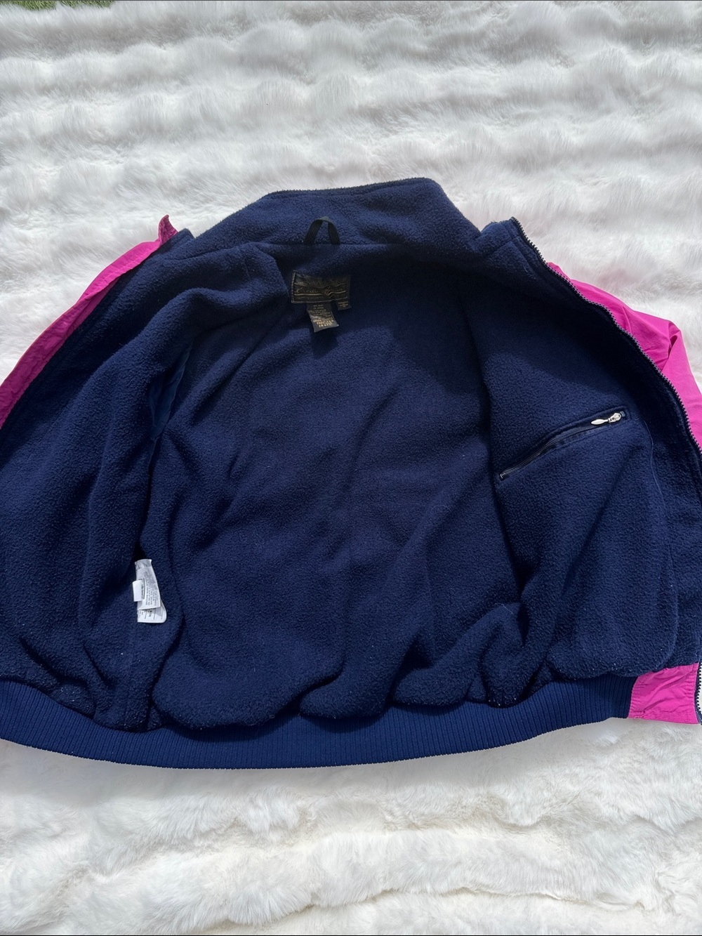 Vintage Eddie Bauer fleece lined windbreaker ski jacket - women’s medium magenta - Picture 8 of 9